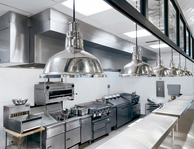 Commercial kitchen after undergoing kitchen cleaning in Leeds.